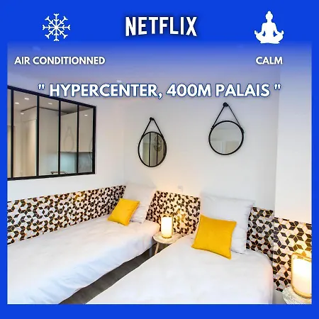 Le Forville : 400m Palais, Calme, Clim Apartment *